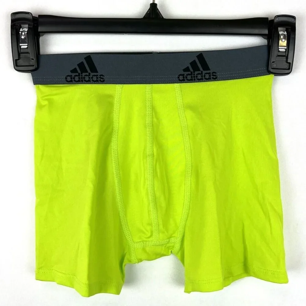 Adidas Boy’s 3-Pack Grey/Lime Green/Camo Boxer Shorts Size Medium